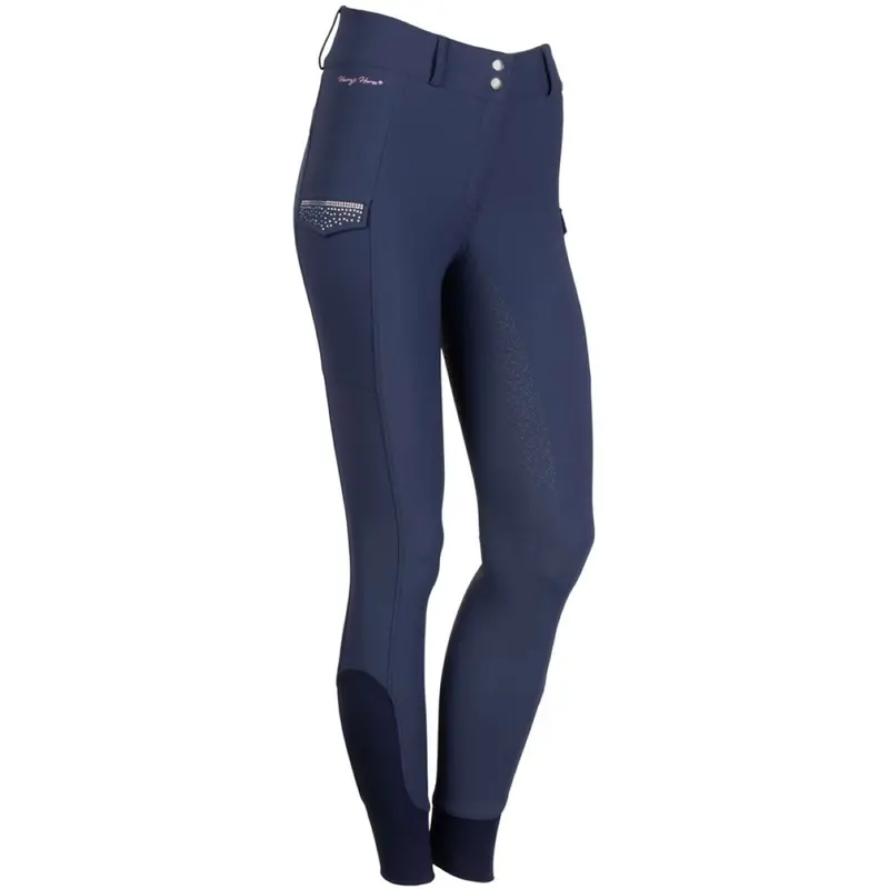 Harry'S Horse Denici Cavalli Purple Passion Full-Grip Riding Tights In Peacoat 1