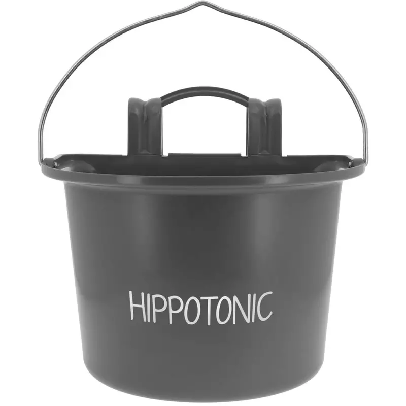 Hippotonic Heavy-Duty Gray Feed Bucket With Handle 1