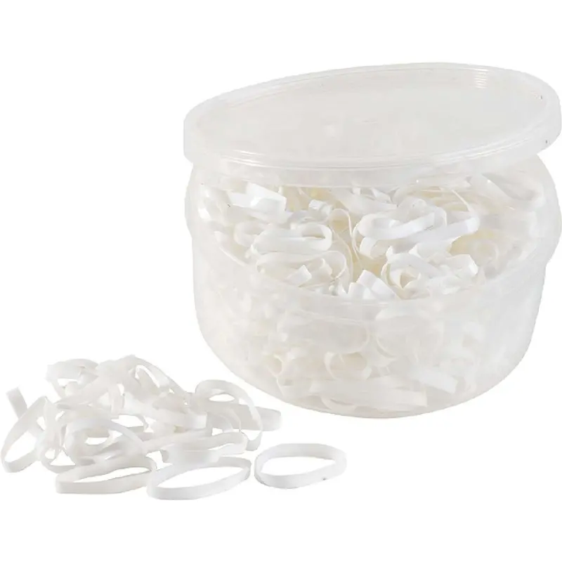 Hippotonic Small Silicone Hair Elastics – White 1