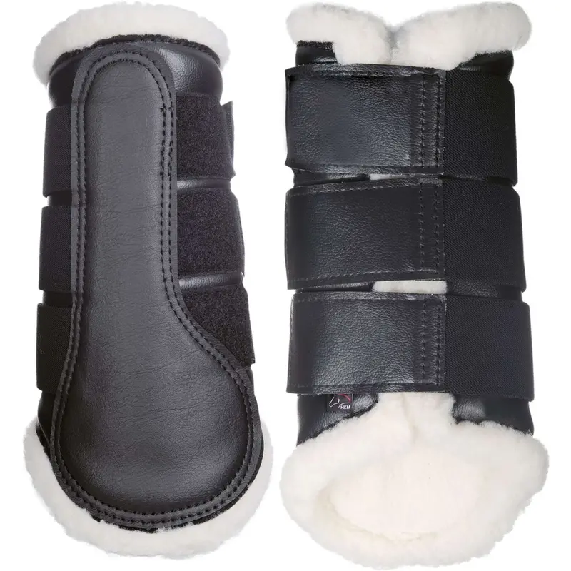 Hkm Comfort Black And White Horse Boots 1