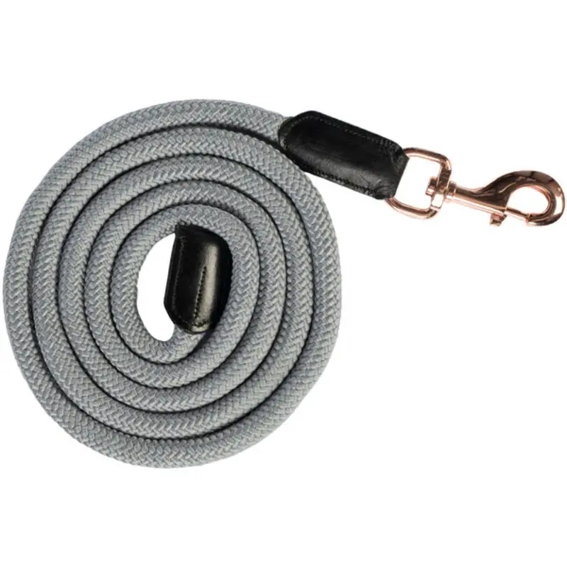 Hkm Rosegold Glamour Halter Rope With Carabiner In Grey And Rose Gold 1