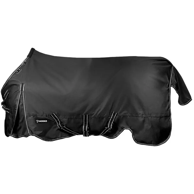 Horka Turi Outdoor Horse Blanket – 50G Fill, Black & Silver 1