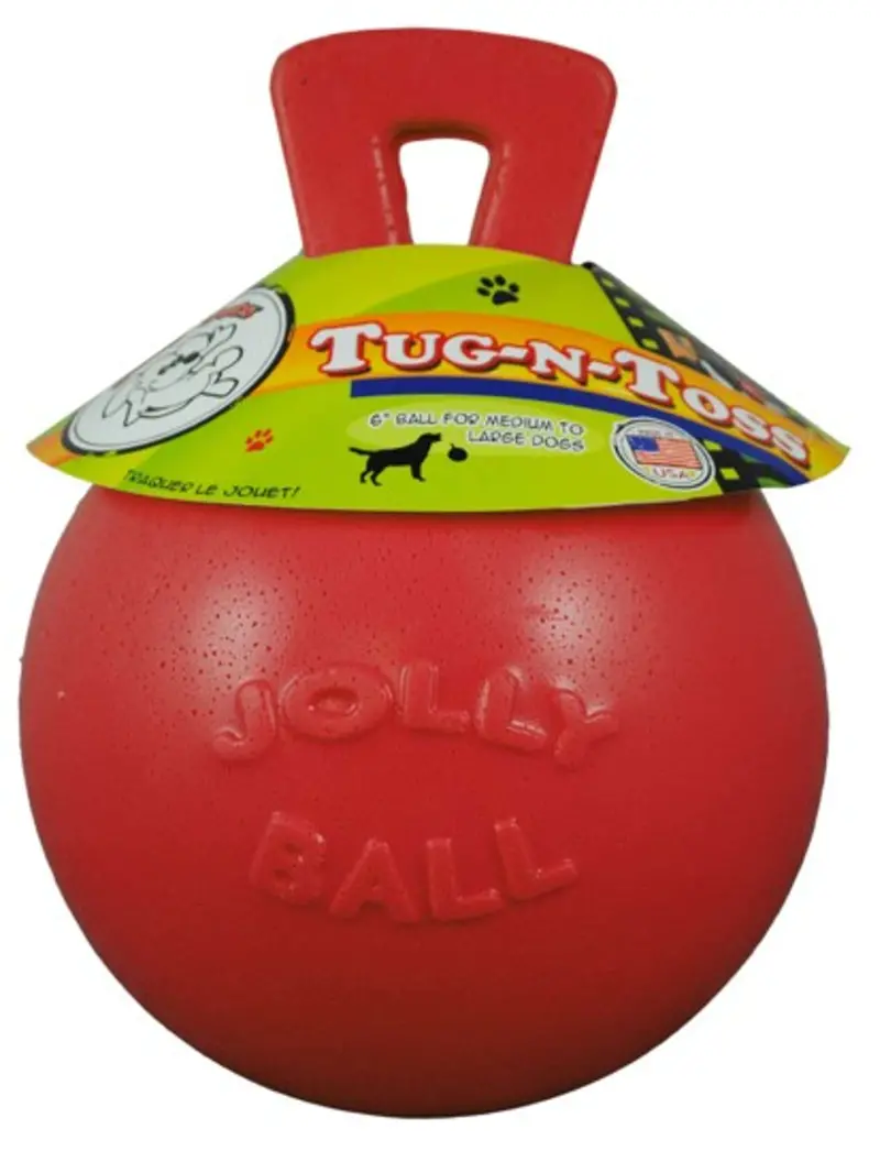 Jolly Ball Tug-N-Toss Dog Toy Red 1