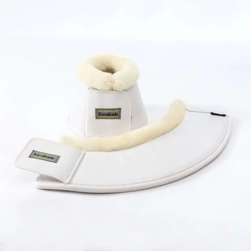 Kavalkade White Jumping Bell Boots With Faux Fur Trim 1