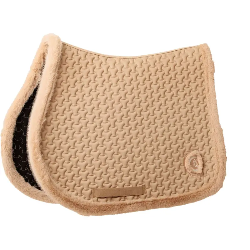 Kentucky Horsewear Beige Fake Fur Onion Quilt Jumping Saddle Pad 1
