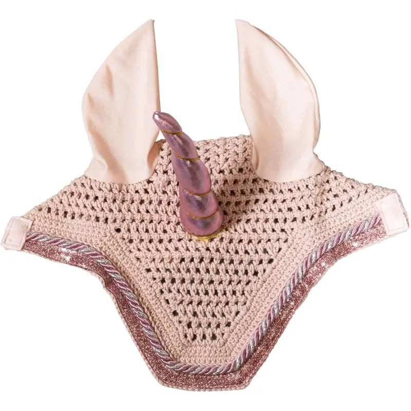 Kentucky Horsewear Glitter Unicorn Fly Mask – Rose 1