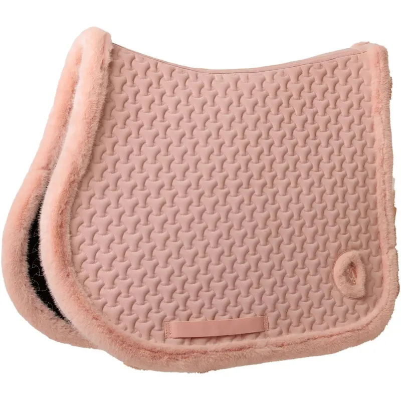 Kentucky Horsewear Onion Quilt Jumping Saddle Pad – Vintage Rose Fake Fur 1