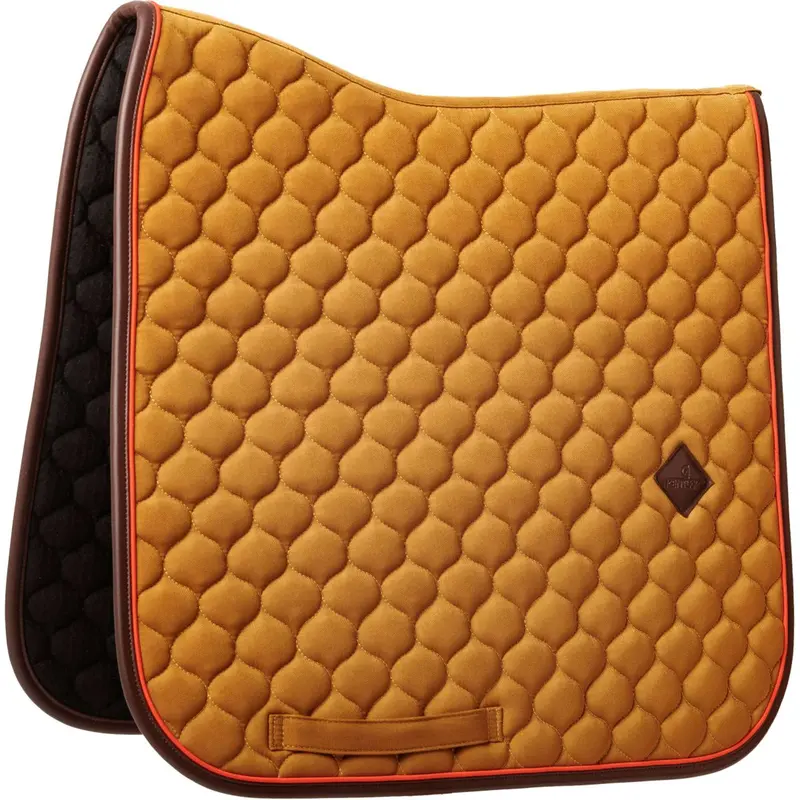 Kentucky Horsewear Onion Quilt Leather Dressage Saddle Pad In Khaki 1