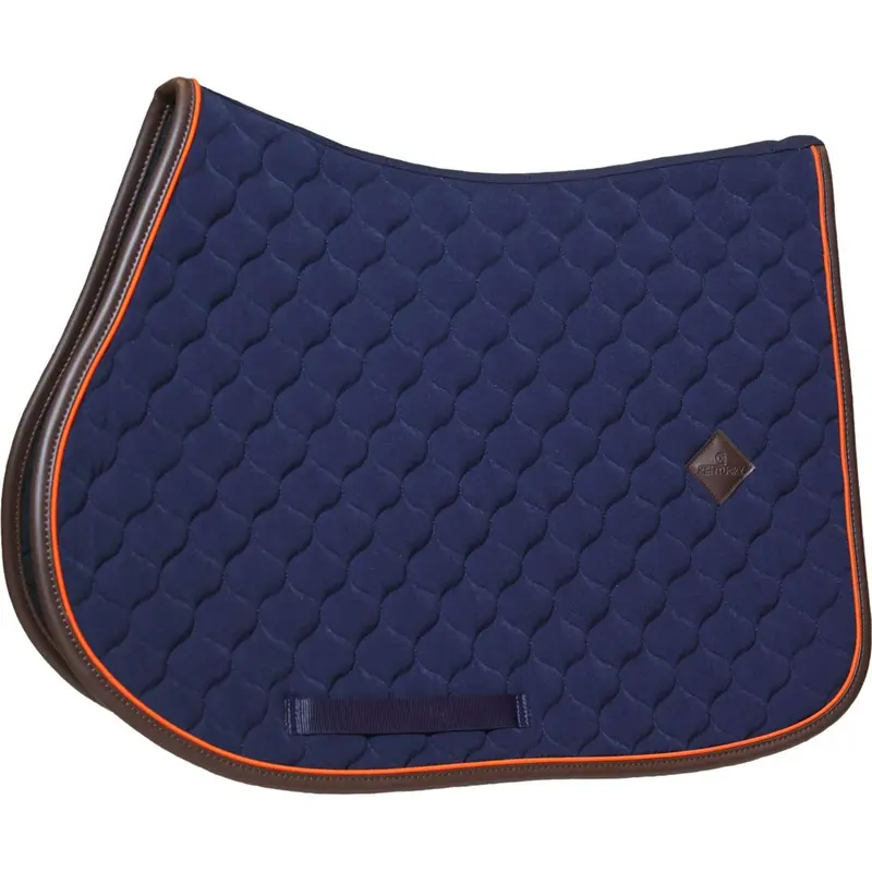 Kentucky Horsewear Onion Quilt Leather Jumping Saddle Pad In Navy 1