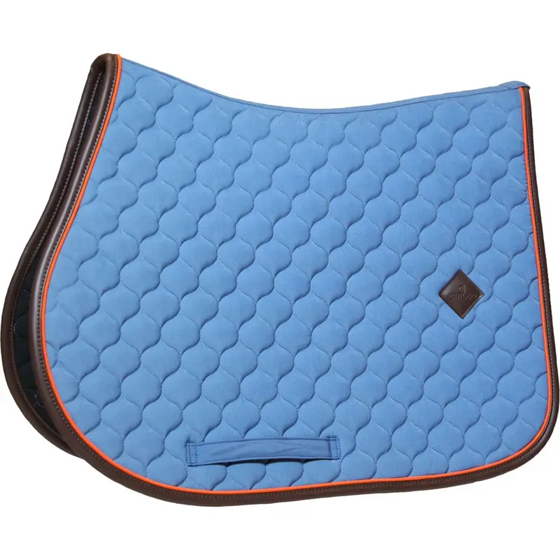 Kentucky Horsewear Onion Quilt Leather Jumping Saddle Pad In Neon Blue 1