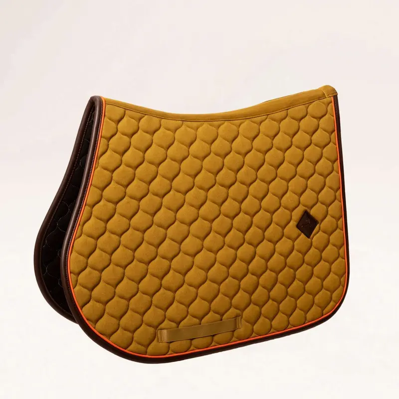 Kentucky Horsewear Onion Quilt Leather Neon Jumping Saddle Pad – Khaki 1