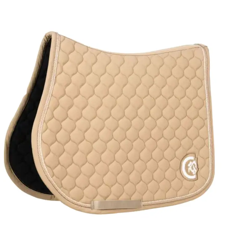 Kentucky Horsewear Onion Quilt Saddle Pad – 3D Jump Logo, Beige 1