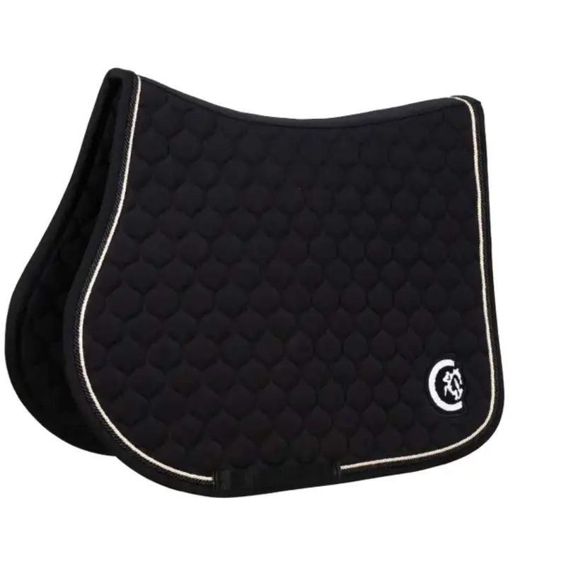 Kentucky Horsewear Onion Quilt Saddle Pad – 3D Jump Logo, Black 1