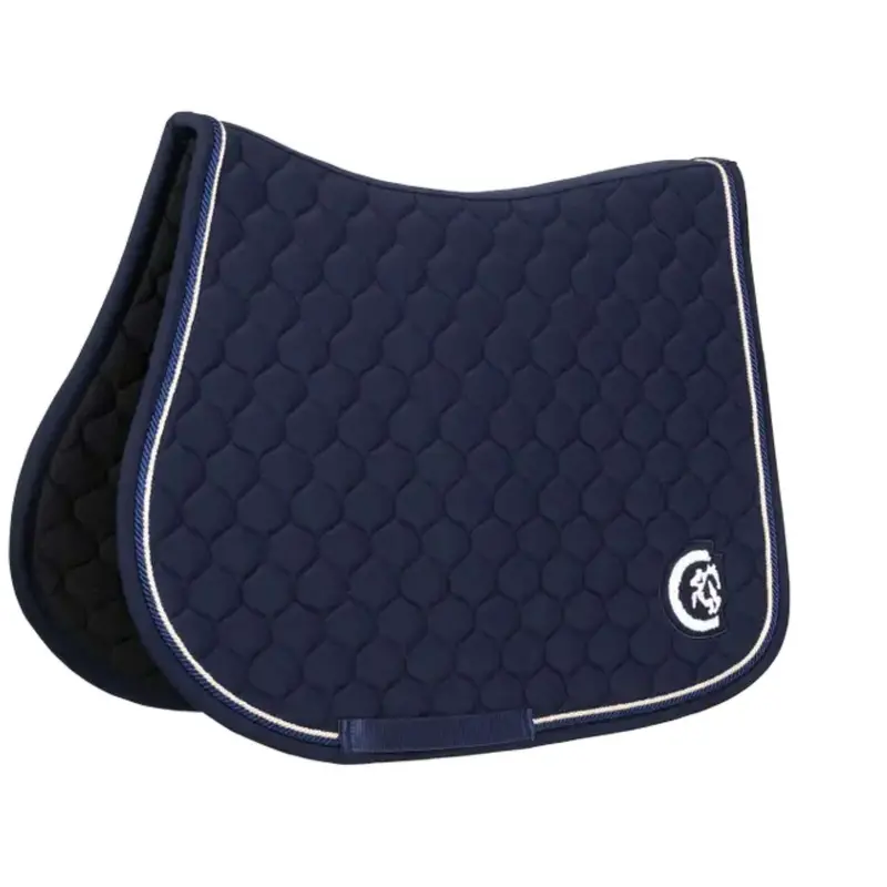 Kentucky Horsewear Onion Quilt Saddle Pad – 3D Jump Logo, Navy 1
