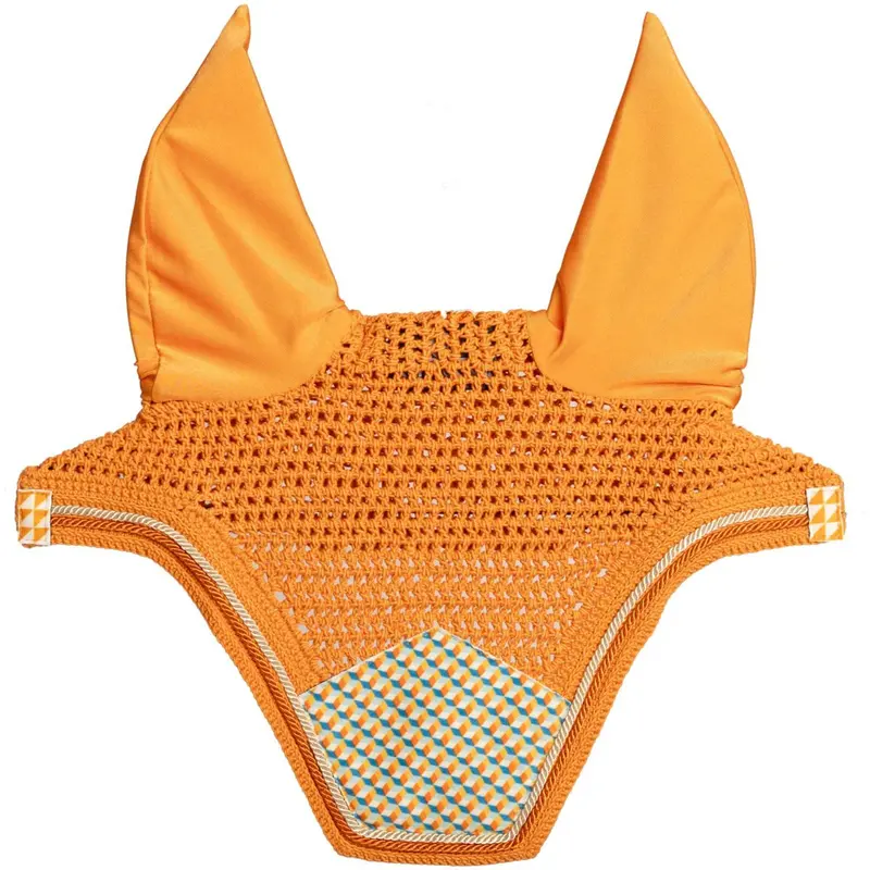 Kentucky Velvet Fly Mask Wellington – Multicolor Cubes Design 1