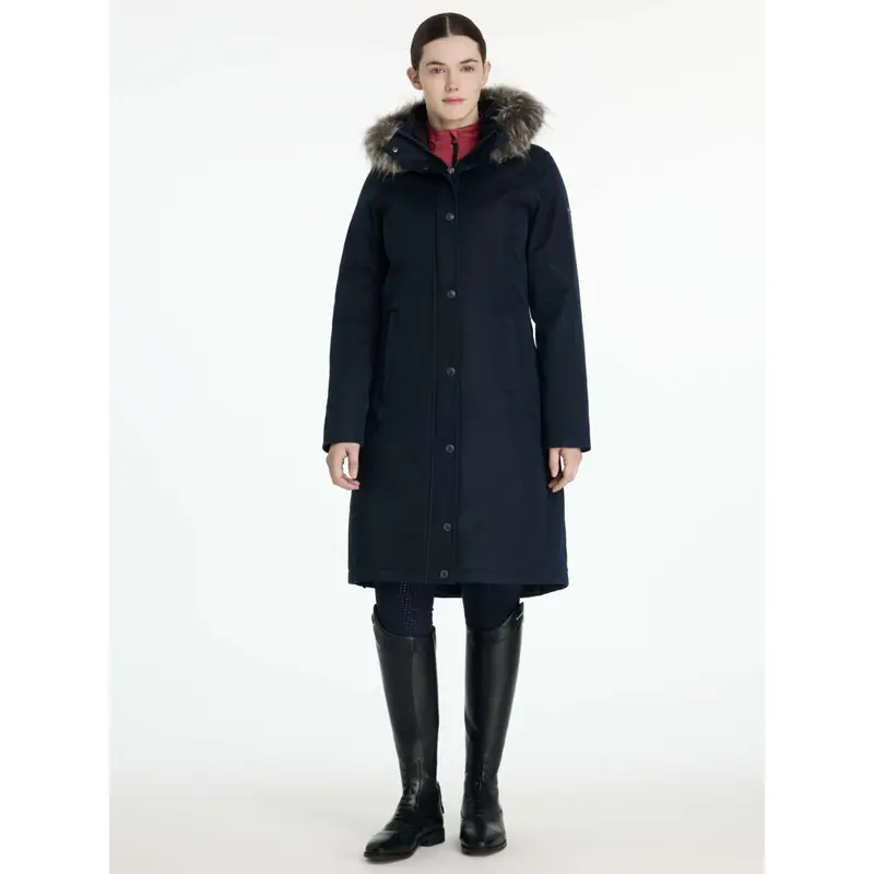 Lemieux Anya Long Waterproof Riding Jacket – Navy 1