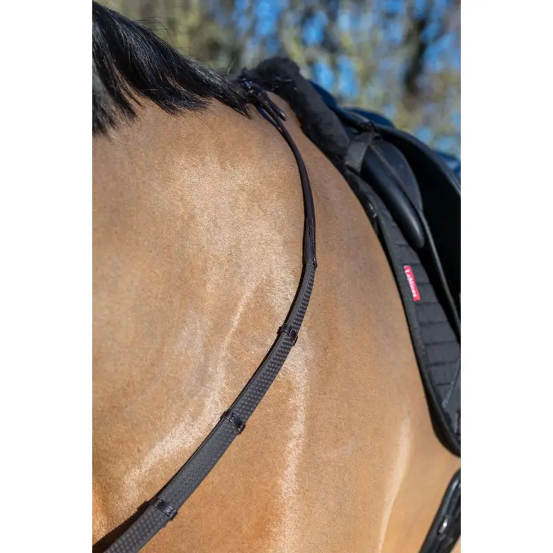 Lemieux Arika Soft Rubber Reins With Stopper – Brown/Silver 1