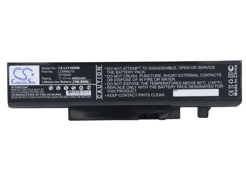 Lenovo Ideapad Y460/Y560/Y460A-Ith Battery – 11.1V Black Li-Ion, 4400Mah, 48.84Wh 1