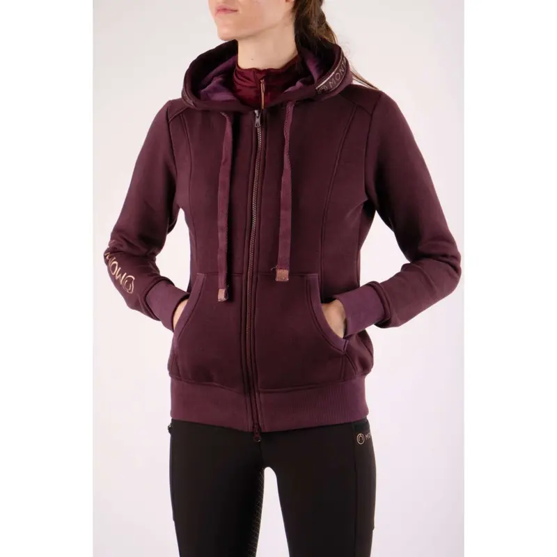 Montar Macie Quilted Jacket – Plum With Rosegold Logo 1