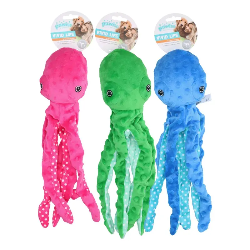 Pawise Multicolor Plush Octopus Dog Toy 1