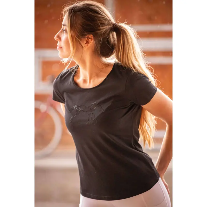 Pénélope Black Iconic Strass-Embellished T-Shirt 1