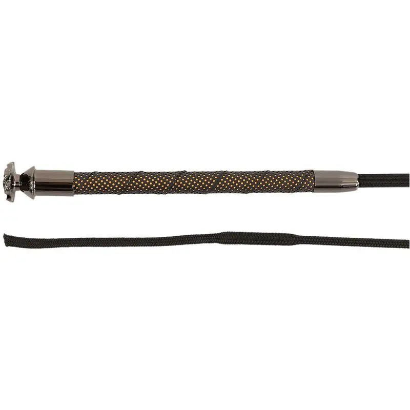 Premiere Dressage Whip – Floral Black Handle With Metallic Trim 1