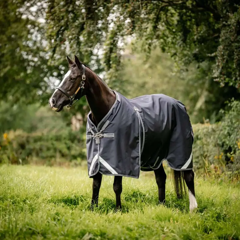 Rambo Optimo Original Turnout Blanket – 0G Lightweight, Navy & Thunderstorm Grey 1