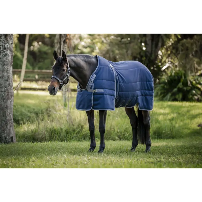 Rambo Optimo Stable Blanket – 200G, Navy/Thunderstorm Grey/Silver 1