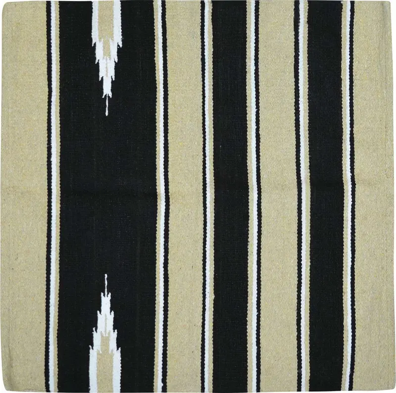 Randol Navajo-Style Show Blanket In Beige, Black, And White 1