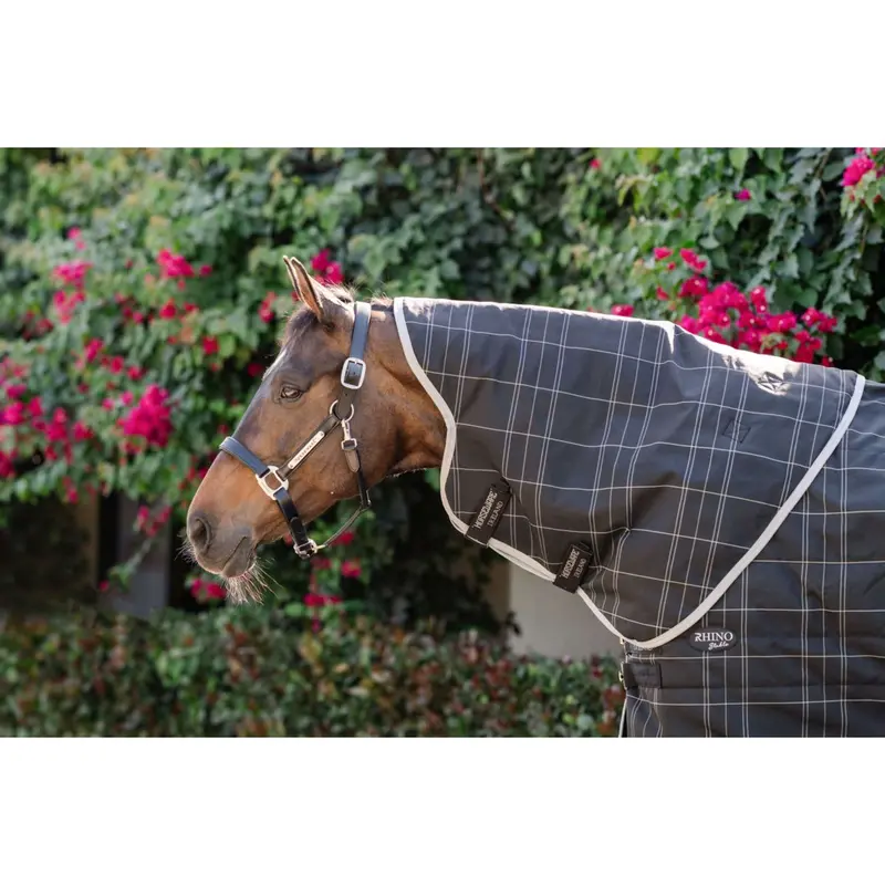 Rhino 100G Stable Neck Cover – Black, Grey & White Check Pattern 1
