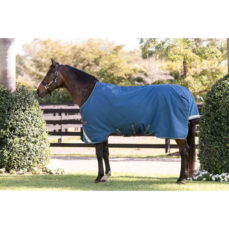 Rhino 100G Turnout Sheet In Navy/Grey/Aqua/Grey 1