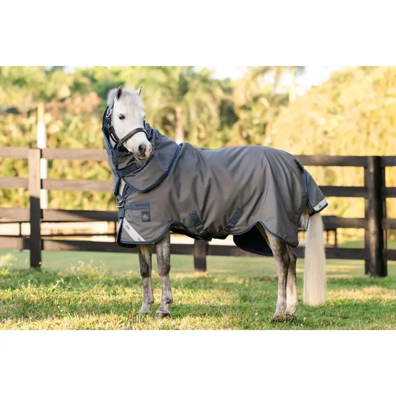 Rhino Hexstop Plus 100G Pony Turnout In Grey/Indigo/Navy 1