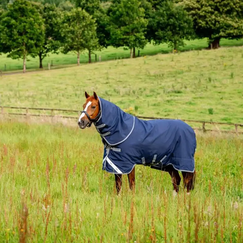 Rhino Plus Medium Turnout Rug – 250G Fill, Navy & Titanium Grey 1