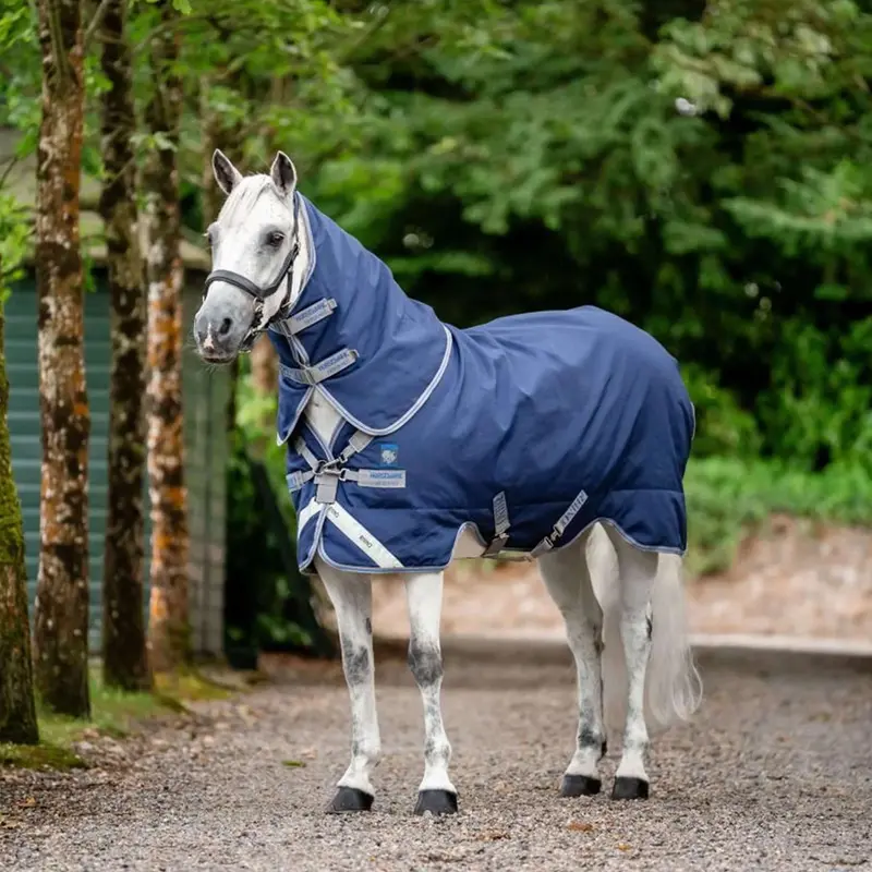 Rhino Pony Plus Lightweight Turnout Rug – Navy/Titanium Grey (0G) 1