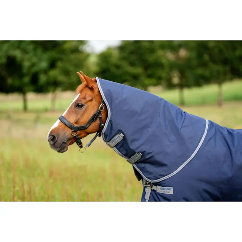 Rhino Protège-Cou Lightweight Turnout Neck Rug – Navy/Titanium Grey (0G) 1