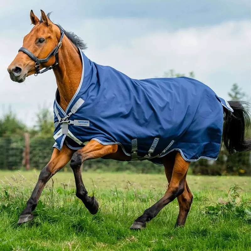 Rhino Wug Lightweight Turnout Blanket – 0G, Navy/Titanium Grey/Classic Blue 1
