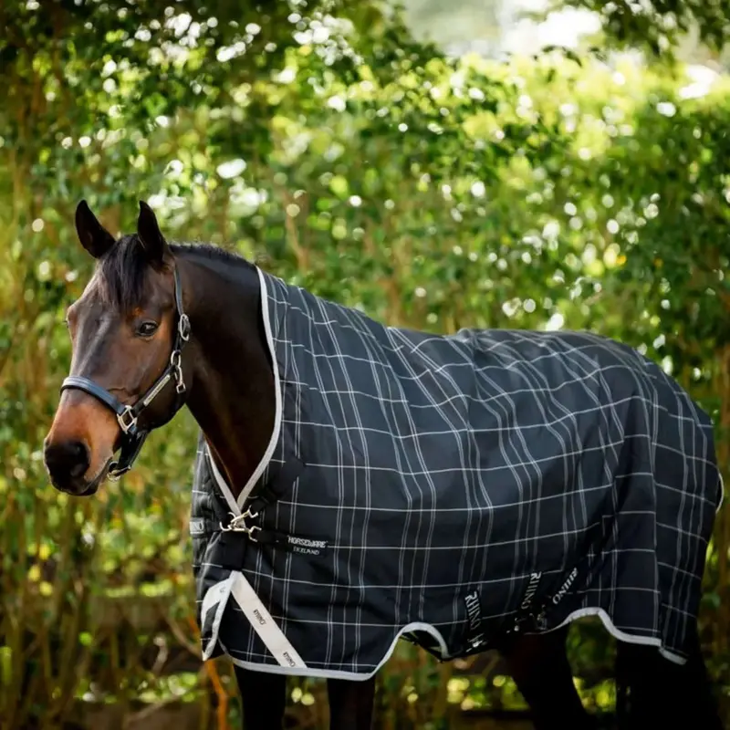Rhino Wug Turnout Sheet – Black/Grey/White Check/Grey, No Fill 1