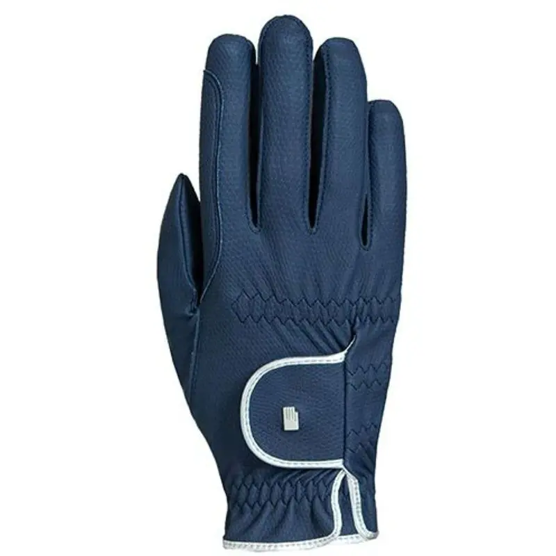 Roeckl Lona Roeck-Grip Riding Gloves With Marine/Silver Lining 1