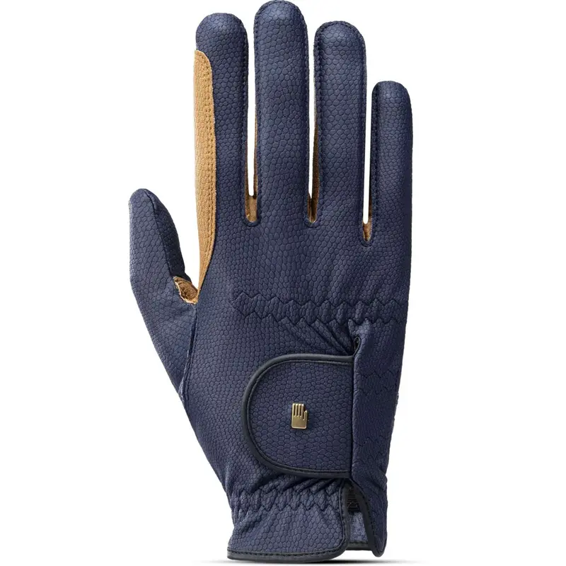 Roeckl Malta Riding Gloves In Navy & Caramel 1