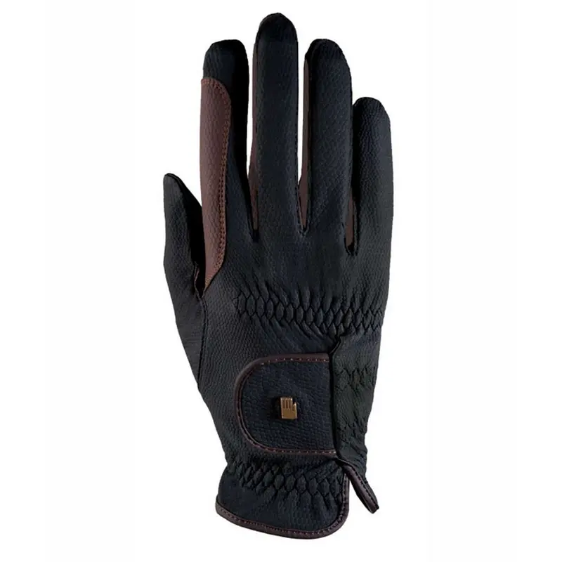 Roeckl Malta Roeck-Grip Two-Tone Gloves In Black And Mocha 1