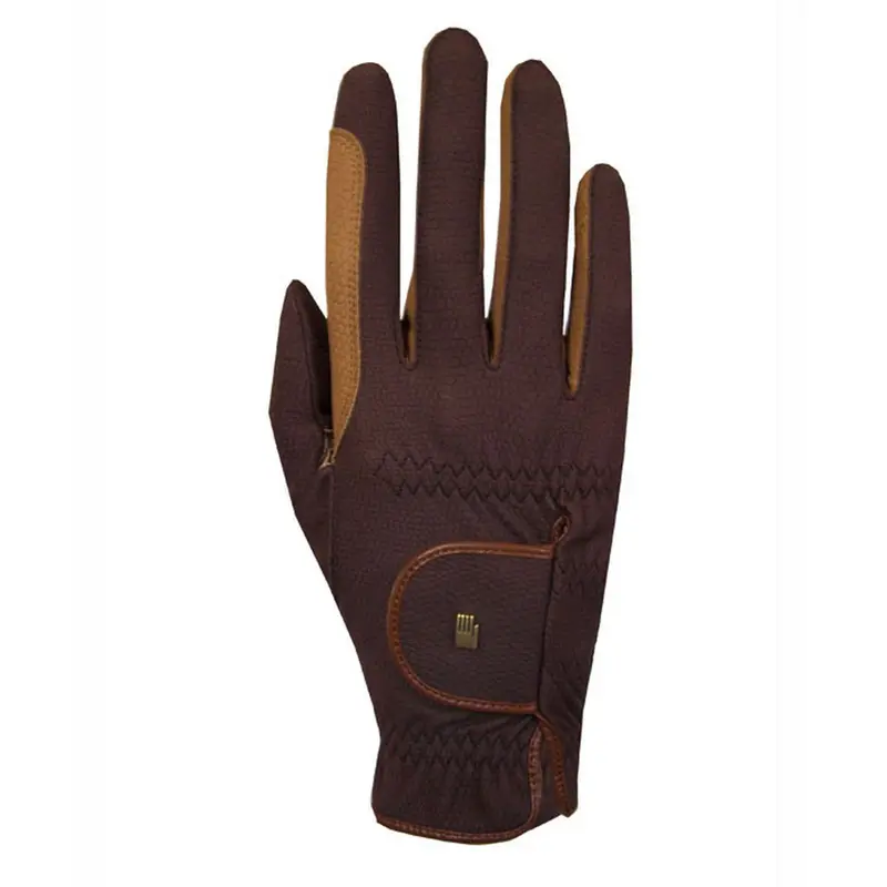 Roeckl Malta Roeck-Grip Two-Tone Gloves In Mocha And Caramel 1