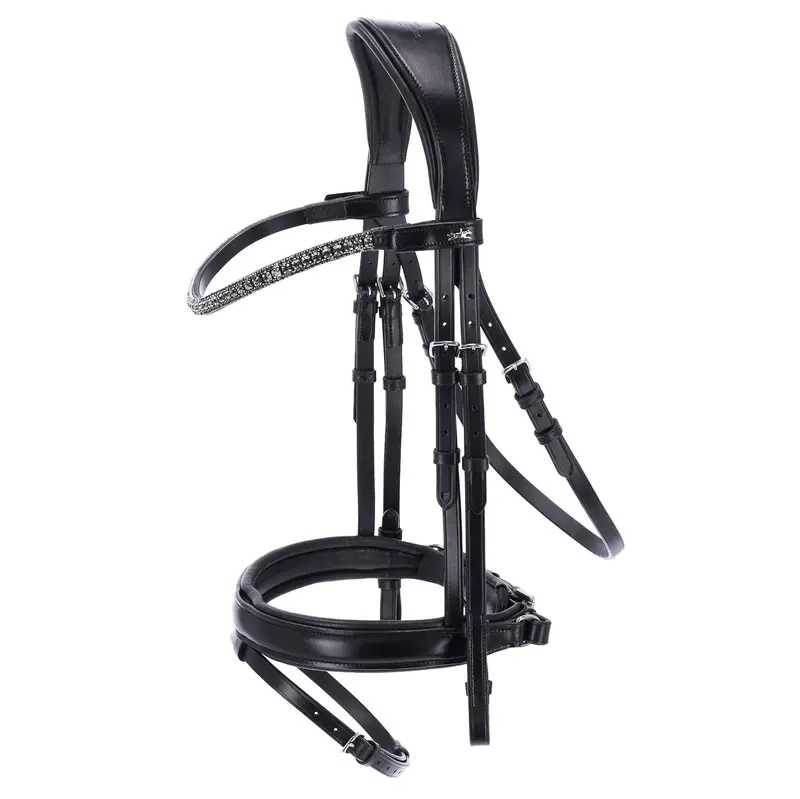 Schockemöhle Malaga Bridle – Black/Grey/Silver 1