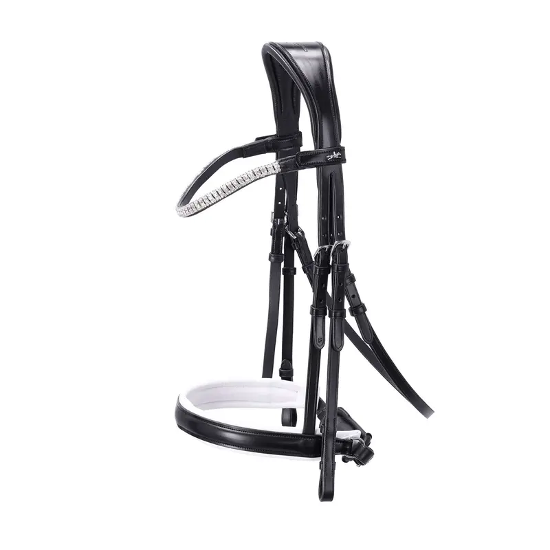 Schockemöhle Malaga Bridle – Black/White/Silver 1