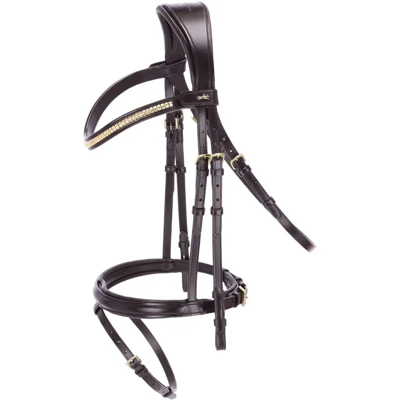 Schockemöhle Monza C Bridle – Dark Brown/Gold 1