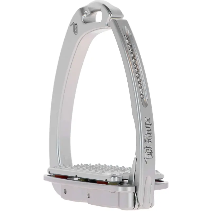 Tech Stirrups Venice Plus Swarovski Dressage Stirrups – Silver Finish 1
