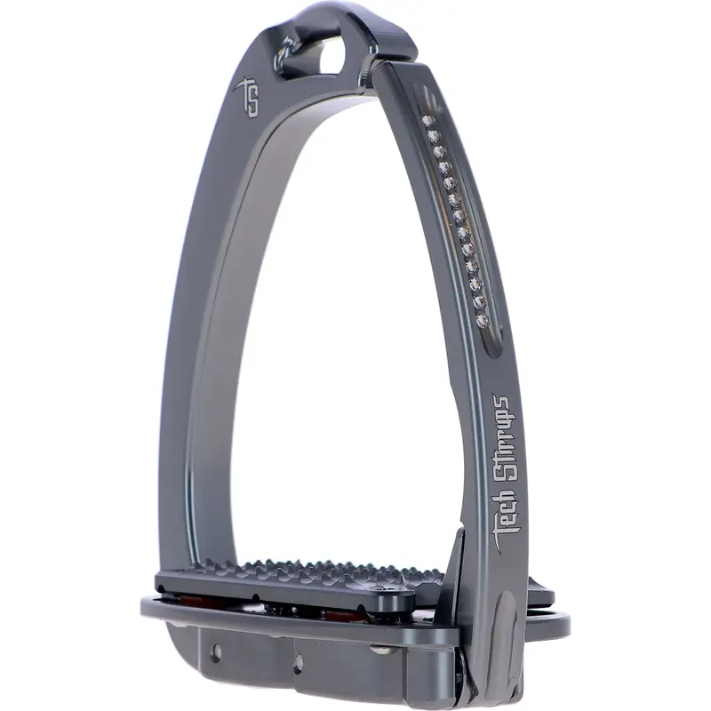 Tech Stirrups Venice Plus Swarovski Dressage Stirrups – Titanium Finish 1