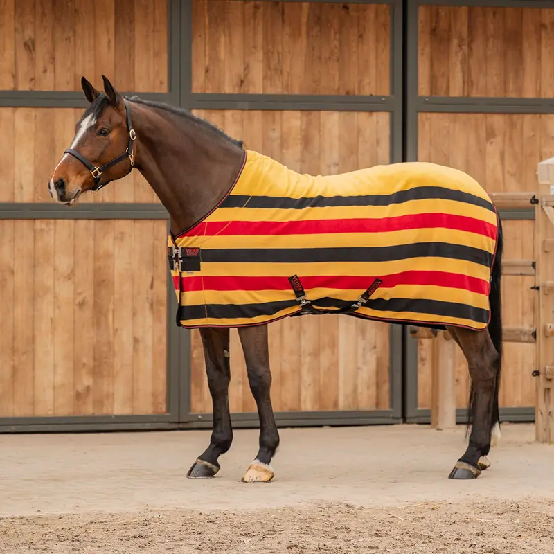 Velder Horsewear Deluxe Fleece Cooler Rug – Black & Yellow 1