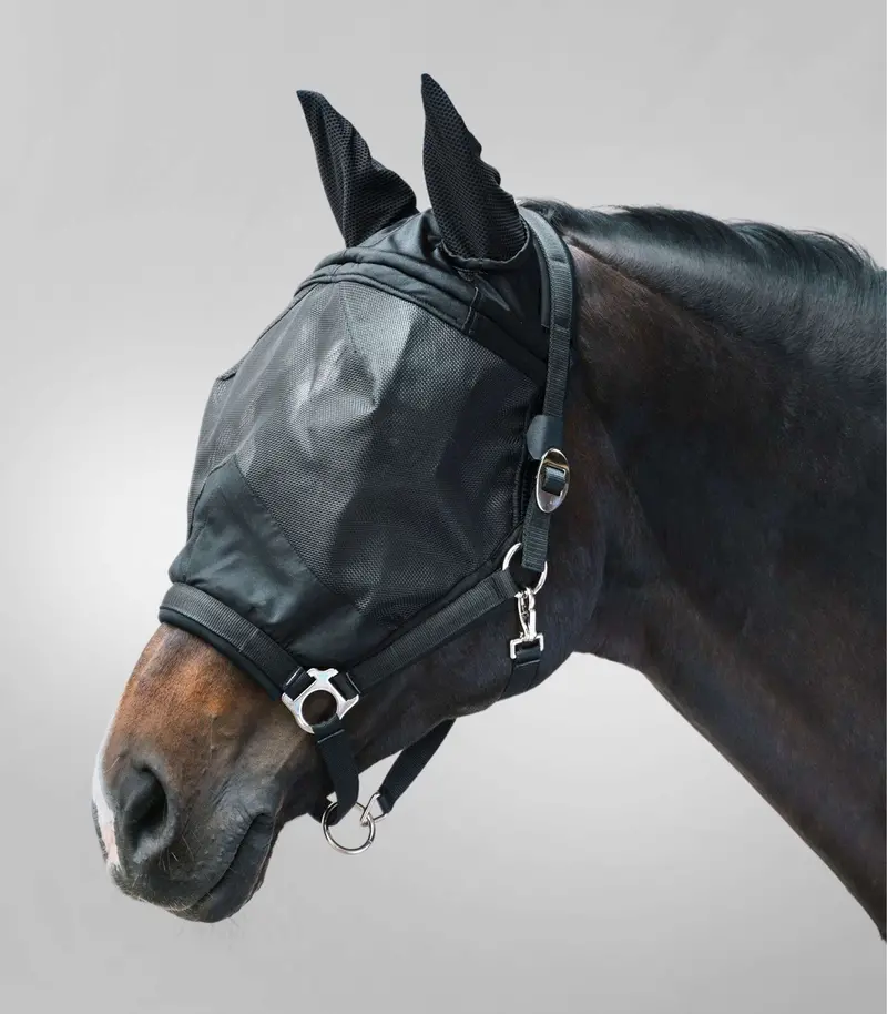 Waldhausen Premium Fly-Repellent Halter With Ear Coverage In Black 1
