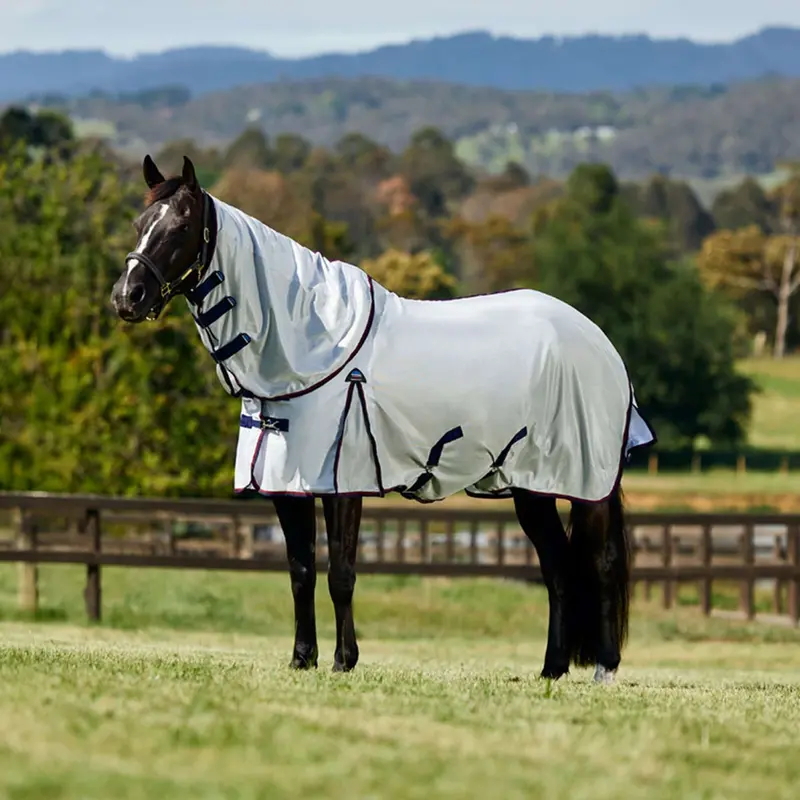 Weatherbeeta Comfitec Airflow Fly Sheet With Detachable Neck – Grey, Navy & Burgundy 1