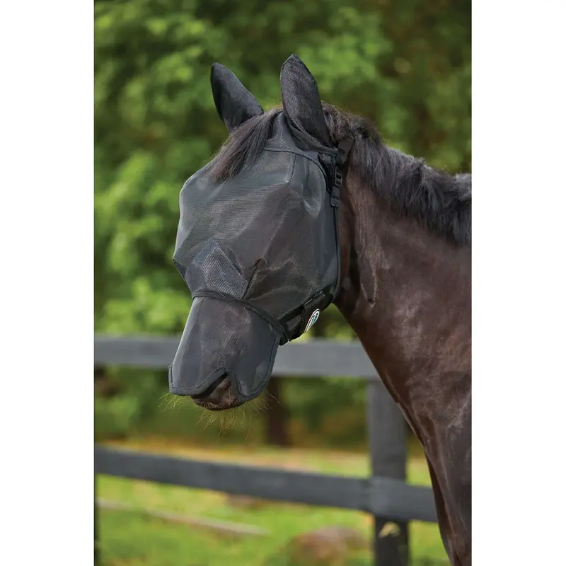 Weatherbeeta Comfitec Double Dart Deluxe Fly Mask With Ears & Nose – Black 1